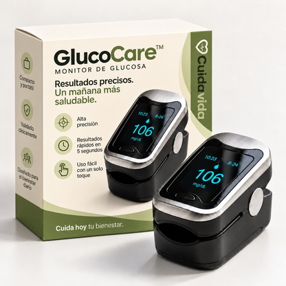 GlucoCare™ 4 en 1 – Mide Glucosa, Colesterol, Presión y Oxígeno Sin Dolor + ENVÍO GRATIS