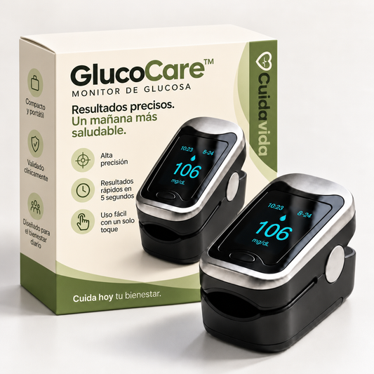 GlucoCare™ 4 en 1 – Mide Glucosa, Colesterol, Presión y Oxígeno Sin Dolor + ENVÍO GRATIS