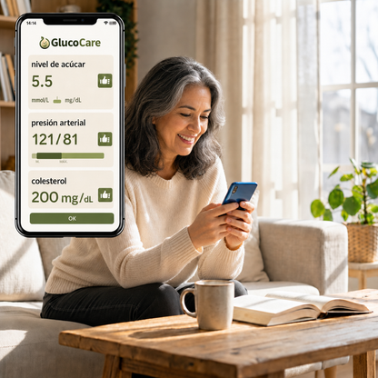 GlucoCare™ 4 en 1 – Mide Glucosa, Colesterol, Presión y Oxígeno Sin Dolor + ENVÍO GRATIS